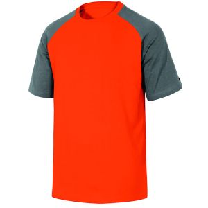 Maglietta da lavoro in cotone grigio/arancio