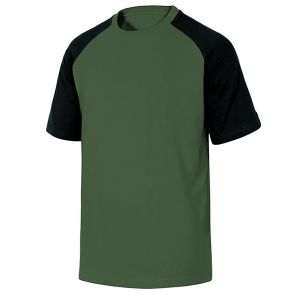 Maglietta da lavoro in cotone di colore Verde e Nero