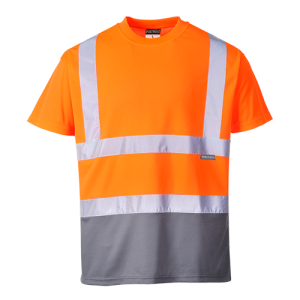 T-shirt bicolore Portwest  - S378OGYL - Arancio-Grigio